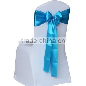 Cheap Spandex Chair Cover With Turquoise Self-tie Chair Sash thumbnail-1