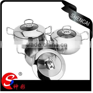 3pcs Stainless Steel Kitchen Sauce Pot Set, Casserole, Cooking Pot Cookware Set thumbnail-1