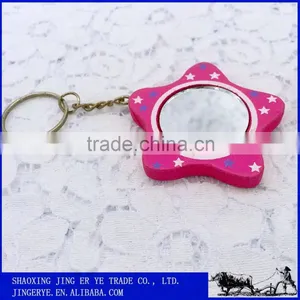 Hot Sell Cheap Custom Made Wooden Keychains WIth Mirror thumbnail-3