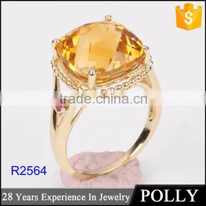 Wholesale 10k Gold Gemstone Engagement Ring Jewelry With Citrine 2015 New Design thumbnail-1