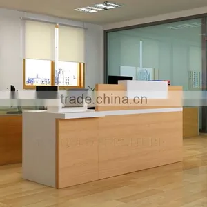 Modern Wood Half Round Glass Top Reception Desk (SZ-RT007) thumbnail-2
