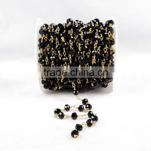 $4/meter by Trade Assurance- Cheap Natural Black Agate Stone Beaded Chains for Necklace Jewelry DIY thumbnail-2