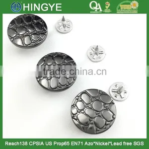 2015 New Arrival 18mm Gunmetal Plating Metal Jeans Button for Jeans J1512 thumbnail-1