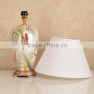 Beige Lamp Shade Fabric With Ceramic Lamp thumbnail-4