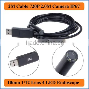 2M Cable Length Waterproof USB Endoscope Tube Snake Borescope Video Inspection Camera 2.0M HD 1080*720P With 4 LEDs 10mm Lens thumbnail-1