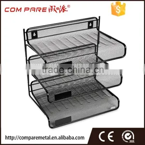 Mesh Collection 3-Tier Desk Shelf, Letter-Size, Black thumbnail-1