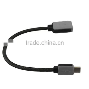 23cm Length Braid USB 3.1 Type -C Male To USB 3.0 A Female OTG Host Cable thumbnail-4