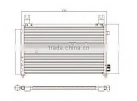 Condenser for SPARK 05-/MATIZ 05-(OEM NO.: 96663729/96591582/96658674/P1050049) thumbnail-1