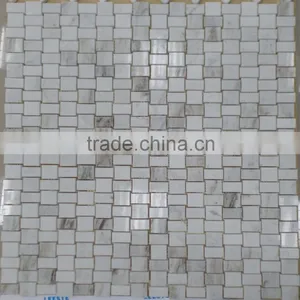 Brick Design Marble Mosaic Tiles (Pure White Marble) thumbnail-5