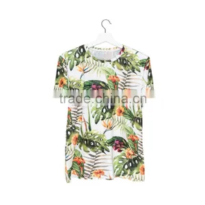 Factory New Arrived 3D Print Tropical Flower Wholesale Polyester Gym T-shirt thumbnail-1