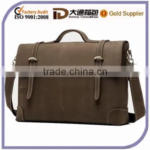 Genuine Vintage Leather Mens Laptop Security Briefcase Tote Bag thumbnail-1