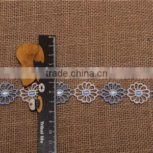 Two-tone Flower Pattern Chemical Hollow Lace Trim for Accessory and Garment thumbnail-3