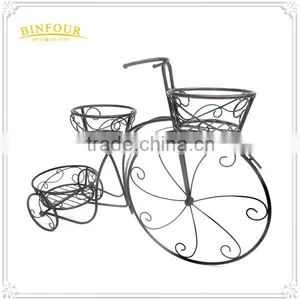Garden Bicycle Flower Pot Planter Basket Sculpture Iron Metal Flower Stand thumbnail-6