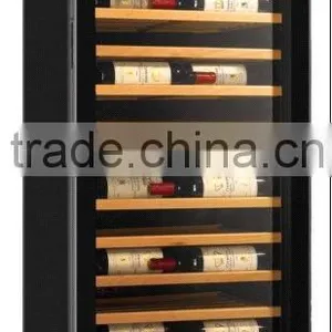 84 Bottles Dual Zone Full Glass Door Compressor Wine Cooler With Brilliant Blue LED Light thumbnail-1