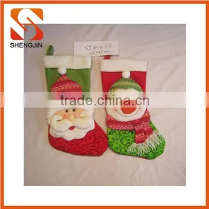 SJ-6720 Promotional Fleece Cute Sant Socks Gift Christmas Stocking thumbnail-1