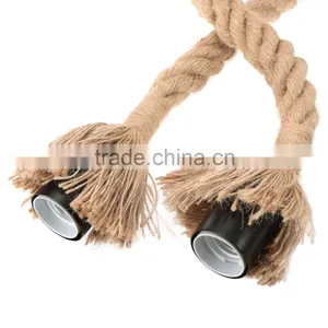 Vintage Rope Pendant Light Lamp Loft Creative Personality Industrial Lamp Edison Bulb American Style For Living Room 110v thumbnail-5