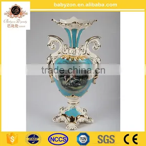 2016 New Design Hand Painting Home Decoration Big Blue Ceramic Fllower Vase,porcelain Vase thumbnail-1