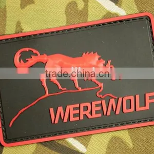 PVC Werewolf Patch Rubber Tactical Hook And Loop Patches Military Morale Armband Army Combat Badge thumbnail-1