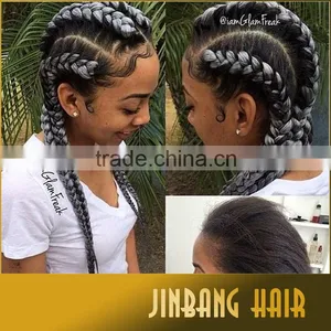 100g 24inch Black and Grey High Temperature Synthetic Fiber Hair Ombre Jumbo Braid thumbnail-5