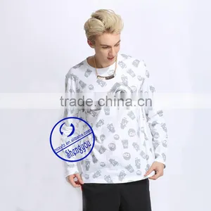 100 Cotton Full Printed Long Sleeve Couple t Shirts Wholesale China thumbnail-3
