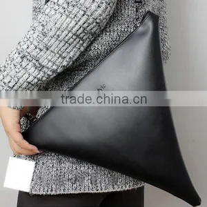 Fold Over Hand Bag Clutch Bag,Triangle Leather Clutch Bag,Women Clutch Bag Clutch Bag,Zipper Bags,Distressed Hand Bag thumbnail-1