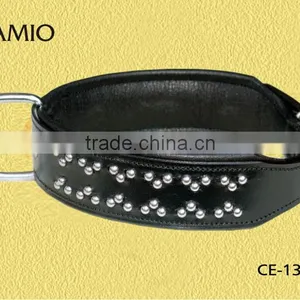 CE 135 Leather Dog Collar Padded With Diamond thumbnail-1