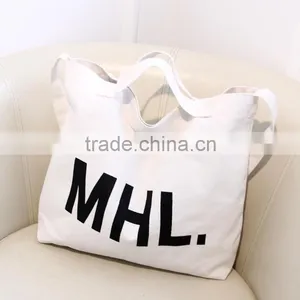 Accept Custom Logo Canvas Material Single Shopping Bag thumbnail-2