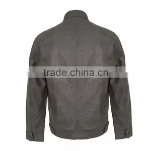 New Washed PU Jacket Fashion Men Leather Jacket thumbnail-2