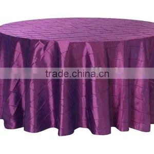 Purple Pintuck Taffeta Round Table Cloth/table Linen for Weddings thumbnail-1