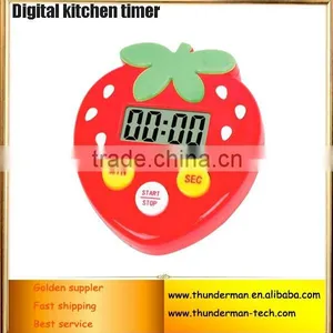 Strawberry Style LCD Display Digital Kitchen Timers With Magnetic Function thumbnail-1