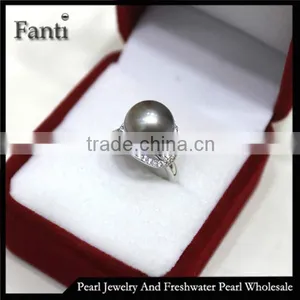 Tahiti Pearl Price Natural Pearl Round Ring Real 925 Silver Ring thumbnail-1