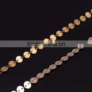 New Women Simple BOHO Style Gold Plated Shining Handcraft Metal Coins Charming Hair Jewelry Head Chain thumbnail-4