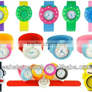 Funny Colourful Fruit Shaped Round Silicone Slap Watches thumbnail-1