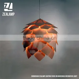 Modern Artichoke Lighting Crimean Pine Cone Wooden Pendant Lamp thumbnail-1