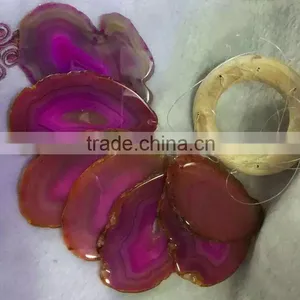 Natural Agate Slices Windbell for Decor Gemstones Wind Chimes thumbnail-1
