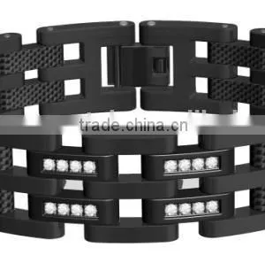 Hot Sell Sytle 361L Stainless Steel Mens Bracelet , Health Titanium Bracelet for Wholesale thumbnail-4