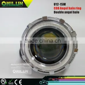 U12 COB Motorcycle Headlight With Devil Eye and Ange Halo Eye thumbnail-1