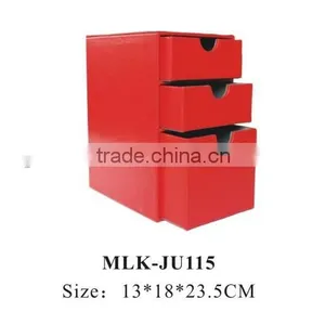 Cheap Office Faux 3 Layer Drawer Leather Desk Organizor thumbnail-1