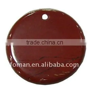 50mm Round Natural Nice Cutting Red Jasper Gemstone Pendants thumbnail-1