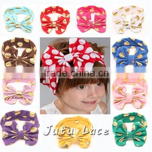 New Wide Fabric Elastic Headband Flashing-polka Dot Hair Bow Headwrap-flashing Bow Headbands thumbnail-1