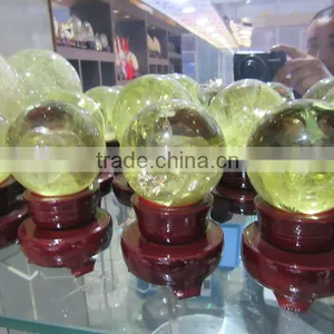 Feng Shui Yellow Crystal Ball for Office Decoration thumbnail-3