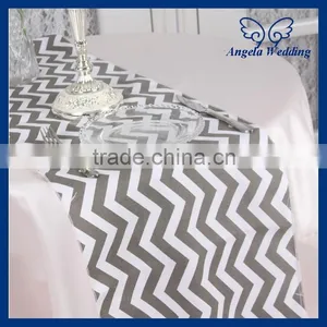 RU012C Cheap 2015 New Decorative Printed Grey and White Chevron Table Runner thumbnail-2