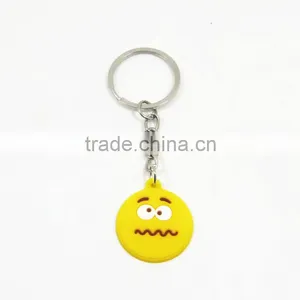 Cheap Custom Cute Cute Face Advertising Key Ring/ Soft PVC Funny Face Promotion Keychain thumbnail-3