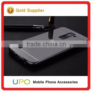 [UPO] Luxury 2 in 1 Metal Aluminum Bumper Electroplating Mirror Back Cover Shockproof Phone Case for LG K7 thumbnail-5