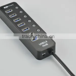 Premium Usb Por Hub Suppliers, Top Grade 7 Port Usb Hub 3.0+A Intelligent Charging Port With Individual Switch and LED thumbnail-2