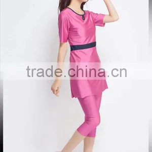 China Factory Wholesale 3 Colors Muslim Lady Sexy Full Cover Swimsuit Stock thumbnail-4