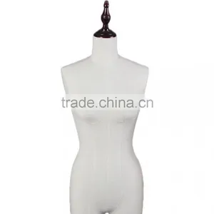 Female Upper Body Mannequin Sale Wrapped by Purple Velvet Fabric With Feather Decorted thumbnail-2