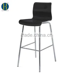 Cafe Bar Stools Chrome Frame Plywood Seat High Chair #HY3013 thumbnail-5