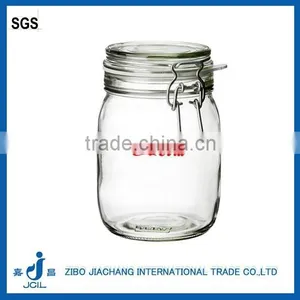 Clear Airtight Empty Glass Jar With Metal Clamp Lid 1L thumbnail-3