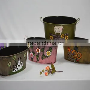 2014 Popular Metal Flower Pot With Handle thumbnail-1